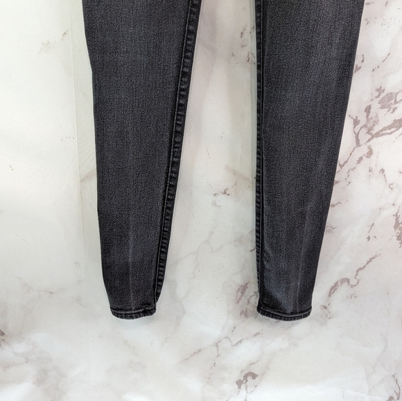 Roebuck & Co Jeans Girls Size 6 Black Gray Denim Skinny Mid Rise Pant Sears - Picture 8 of 10